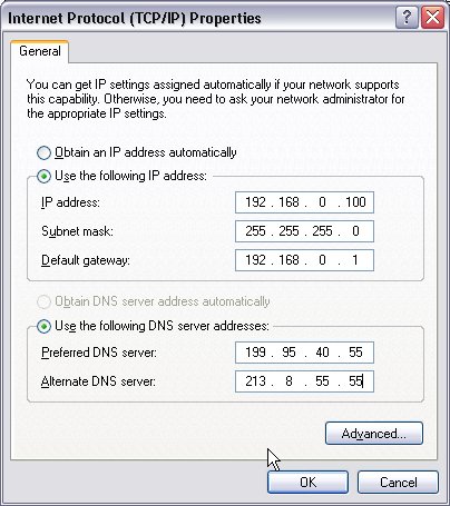 manual assignment of ip address